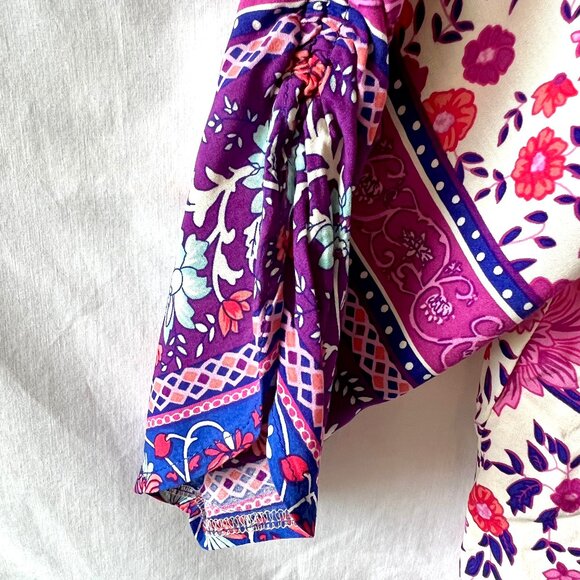 Halife Pink Floral Lightweight Boho-Chic Tunic Tassel Shift Dress, Size XL, EC - Picture 4 of 9